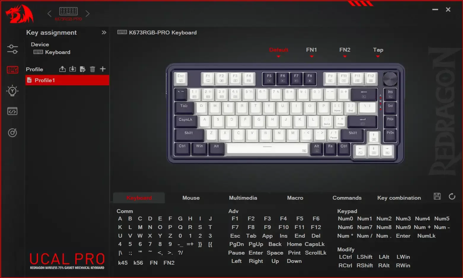 Aplikacja Redragon - Profile.