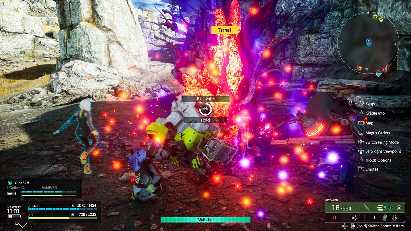 Wydobywanie kryształu z innym graczem.