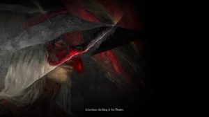 Stylizowana grafika przedstawiająca postać mężczyzny z podpisem Arlecchino, the King of Theater