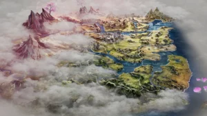 Mapa świata z Dynasty Warriors Origins.