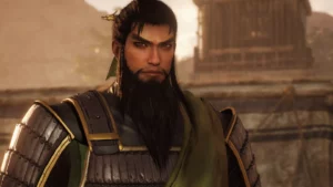 Guan Yu, generał w służbie Liu Bei, jako możliwy towarzysz w grze Dynasty Warriors Origins.