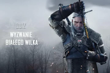 Wyzwanie Białego Wilka - Grafika pod Quiz z Geraltem w tle.