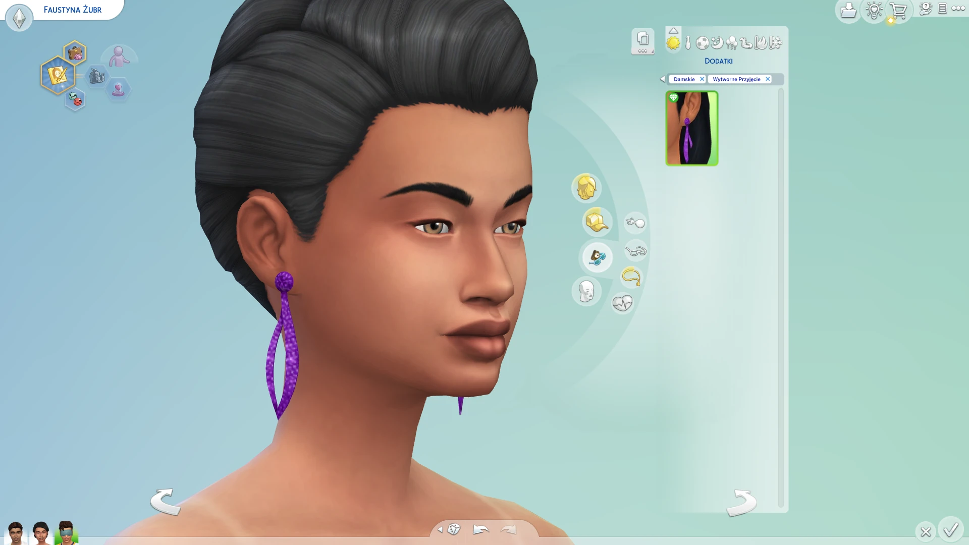 Wytworne przyjęcie - kobieca fryzura i biżuteria