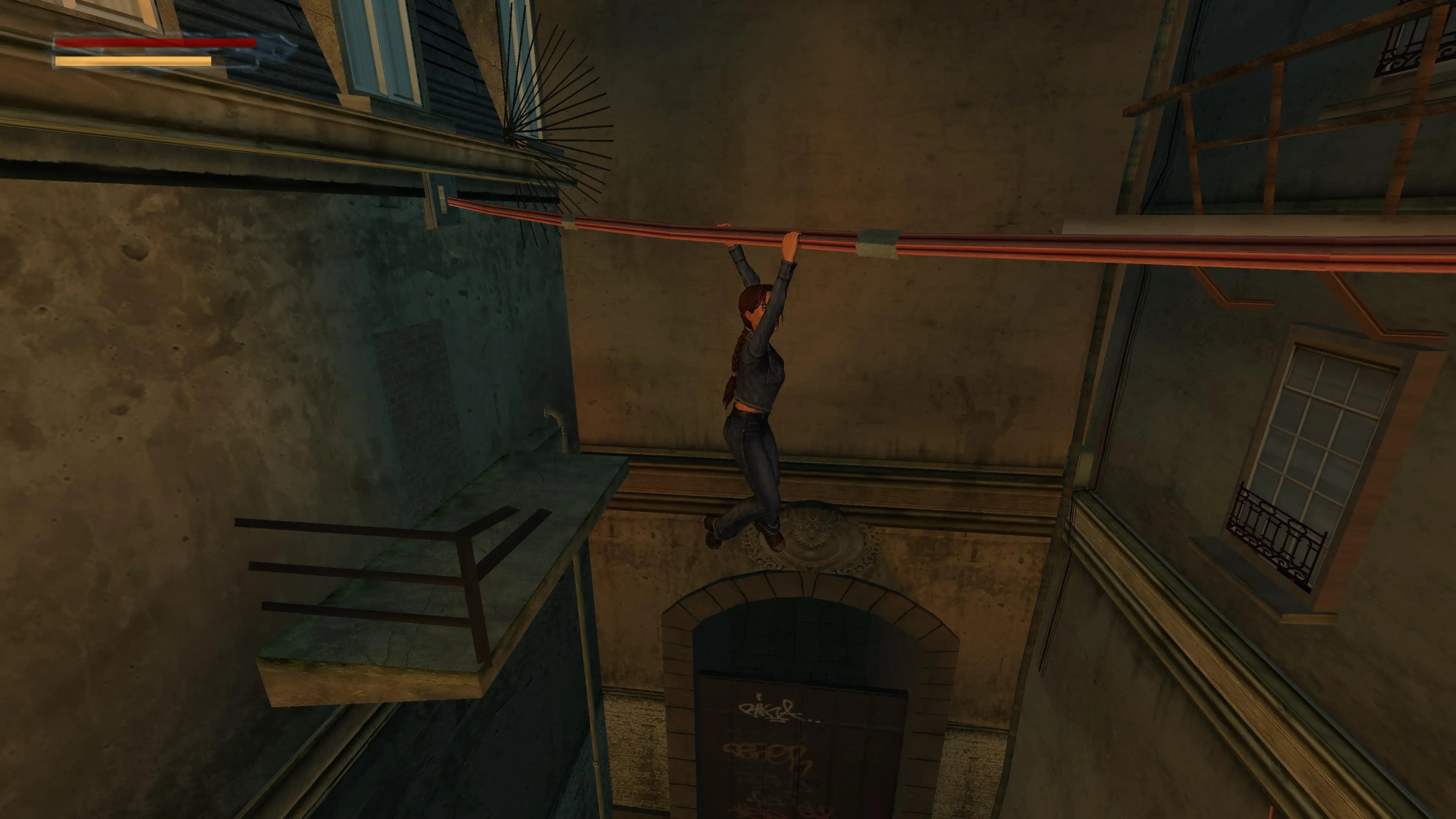 The Angel of Darkness - przejście po rurze