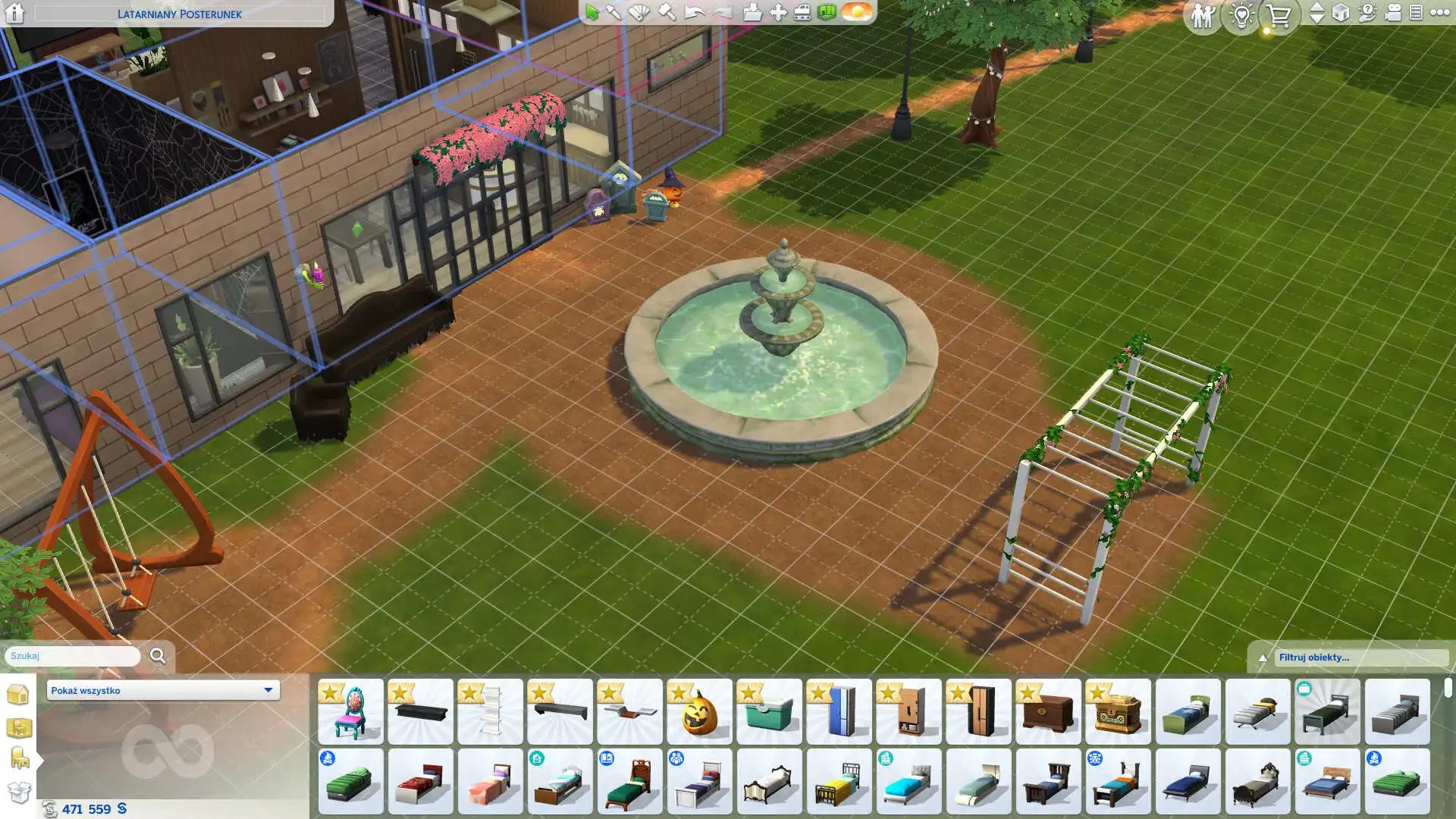 Romantyczny ogr&oacute;d - duża fontanna