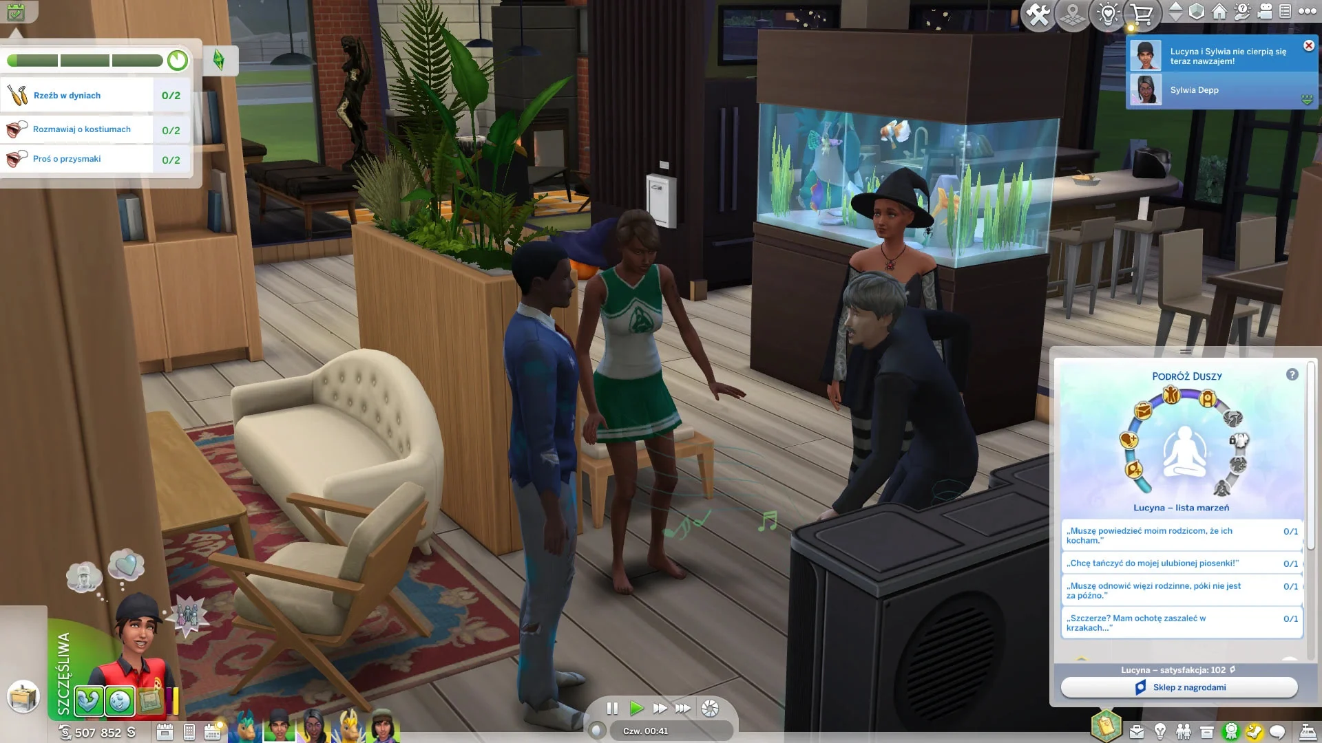 Upiorności - początek przyjęcia