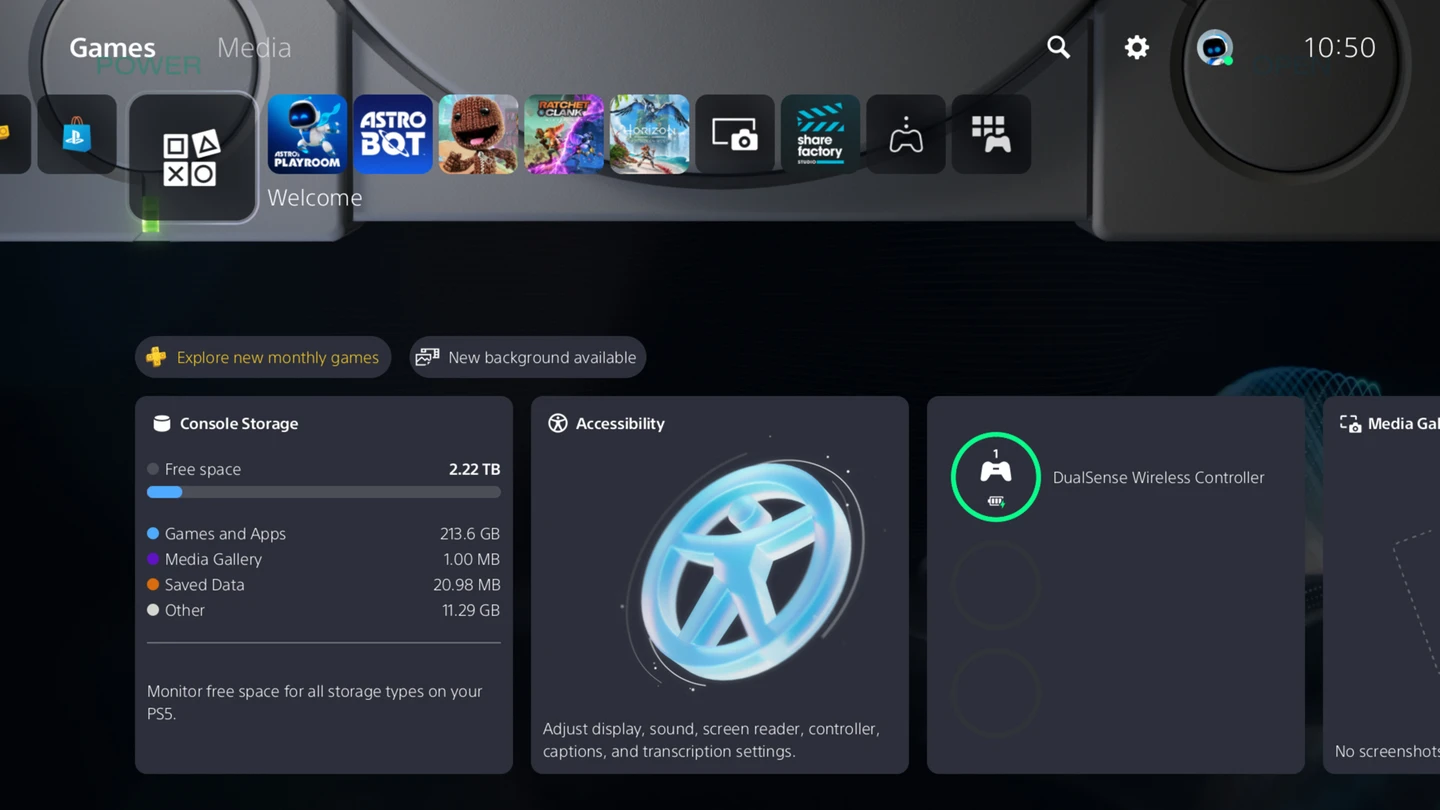 Motyw PS5 inspirowany PlayStation.