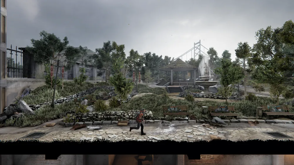 Zniszczony park po ataku potwor&oacute;w