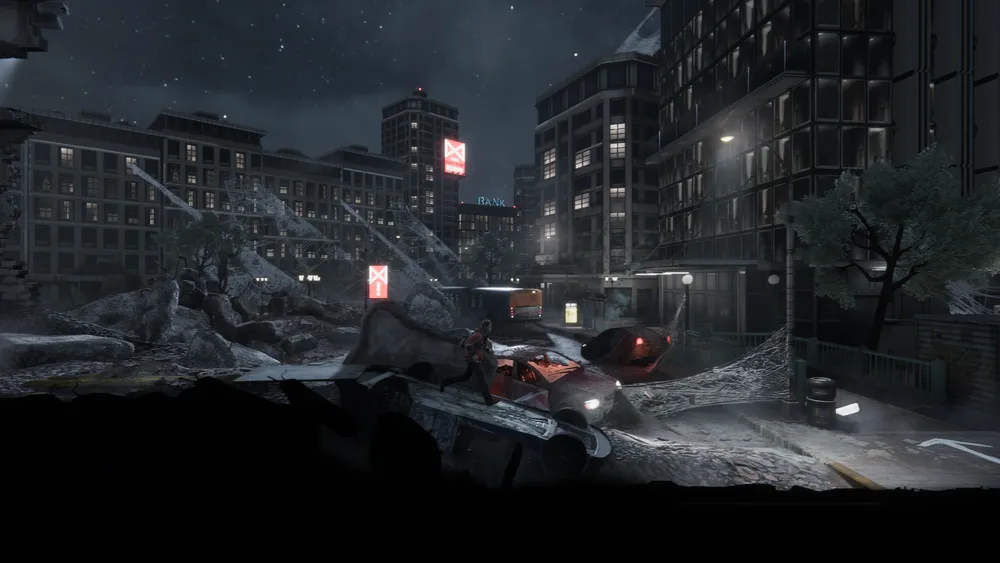 David przemierza zniszczone przez Tytany miasto