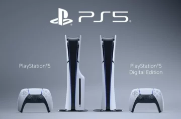 PlayStation 5 i wersja Digital z logiem PS5.
