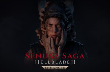 Grafika promująca rozszerzoną wersję gry Hellblade II, która wydana zostanie niedługo również na konsole PlayStation 5. Widać na niej napis - tytuł gry - oraz główną bohaterkę Senuę.