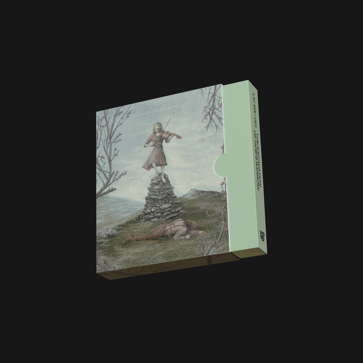 Projekt opakowania gry The Excavation of Hob's Barrow w wydaniu Lost in Cult EDITIONS.