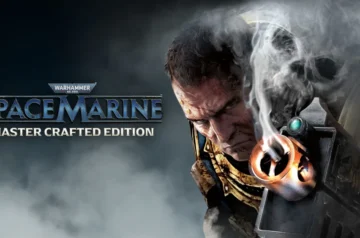 Warhammer 40000 Space Marine Master Crafted Edition – kosmiczny marine w niebieskim pancerzu z bolterem, z którego lufy unosi się dym