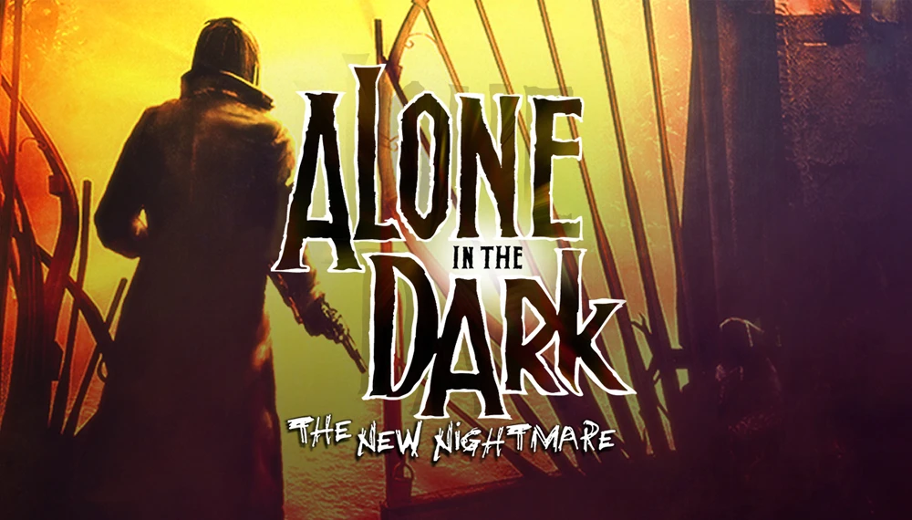 Grafika główna gry Alone in the Dark: The New Nightmare z widocznym logiem.