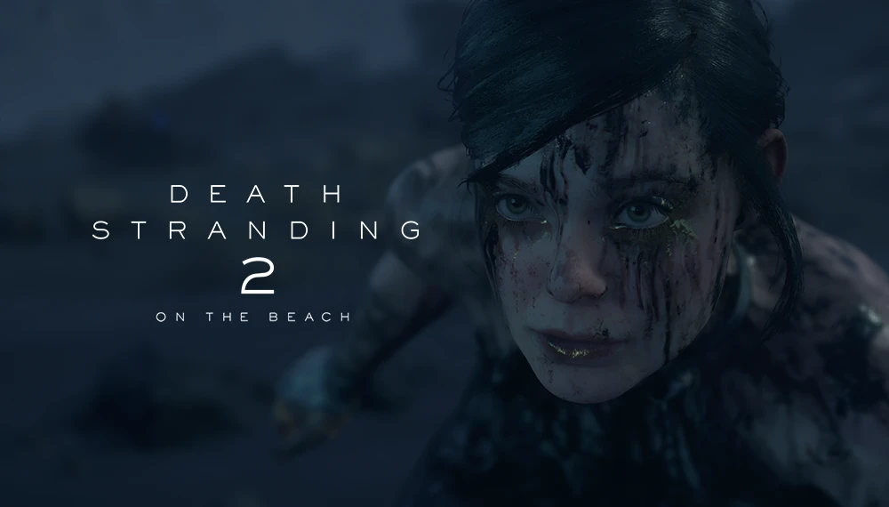 Logo Death Stranding 2 wraz z jedną postaci — Tomorrow.