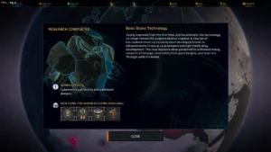 Rozw&oacute;j technologiczny otwiera nowe możliwości &ndash; naukowy raport informuje o przełomie w dziedzinie bioniki. Ulepszone implanty pozwalają ludziom przetrwać większe obrażenia, lądować z dużych wysokości czy przebijać ściany, a dodatkowo pojawia się opcja budowy nowego laboratorium cybernetycznego. Na ekranie widoczne są także świeżo odblokowane projekty do wytwarzania.