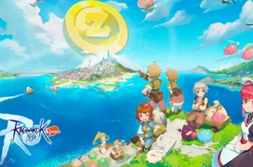Grafika promująca Ragnarok M: Classic Global z postaciami i Poringiem w tle