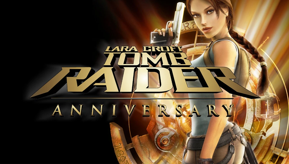 Grafika z gry Tomb Raider Anniversary (Logo i Lara).