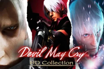 Okładka kolekcji Devil May Cry HD Collection z wizerunkami Dantego z trzech pierwszych części serii