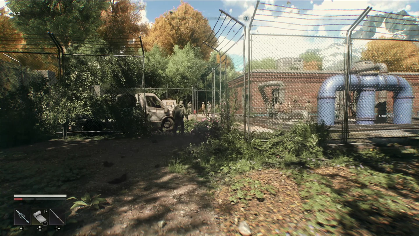 Widok na przepompownię otoczoną przez zombie w Dying Light The Beast