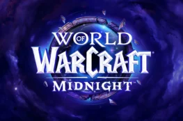 Oficjalne logo dodatku World of Warcraft Midnight na tle magicznego portalu — grafika idealna do newsów, zapowiedzi i wpisów SEO dotyczących nowego rozszerzenia WoW Midnight.