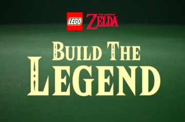 Logo LEGO Zelda Build The Legend na zielonym tle