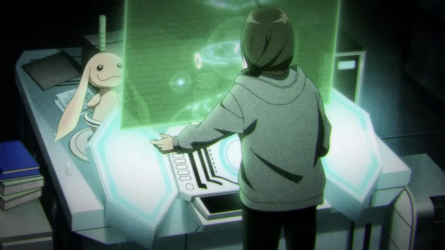 Utawarerumono: Shirube e no Michishirube - klatka z intra, przedstawiająca mężczyznę tyłem i Halu.