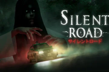 Okładka Silent Road z widoczną taksówką oraz upiorną sylwetką kobiety wyłaniającą się z mgły.