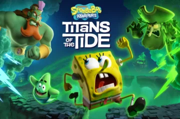 Grafika promocyjna SpongeBob SquarePants: Titans of the Tides z głównymi bohaterami