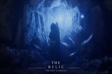 Bohater The Relic: First Guardian stojący przed tajemniczym portalem energii