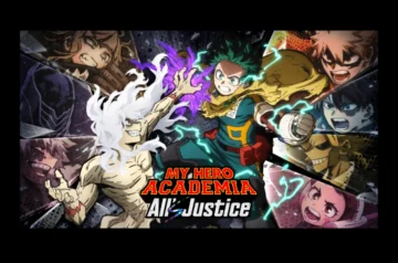 Grafika promocyjna My Hero Academia: All’s Justice z głównymi bohaterami