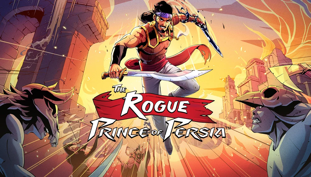 Okładka gry The Rogue Prince of Persia z logiem i głównym bohaterem