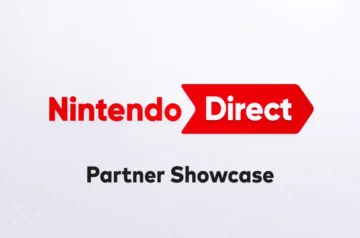 Napis Nintendo Direct Partner Showcase na jasnym tle, z czerwonym logo Nintendo Direct i czarnym podtytułem Partner Showcase.