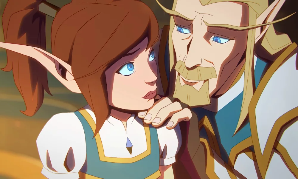 Młoda Liadrin z ojcem w animowanym cinematicu World of Warcraft: Midnight