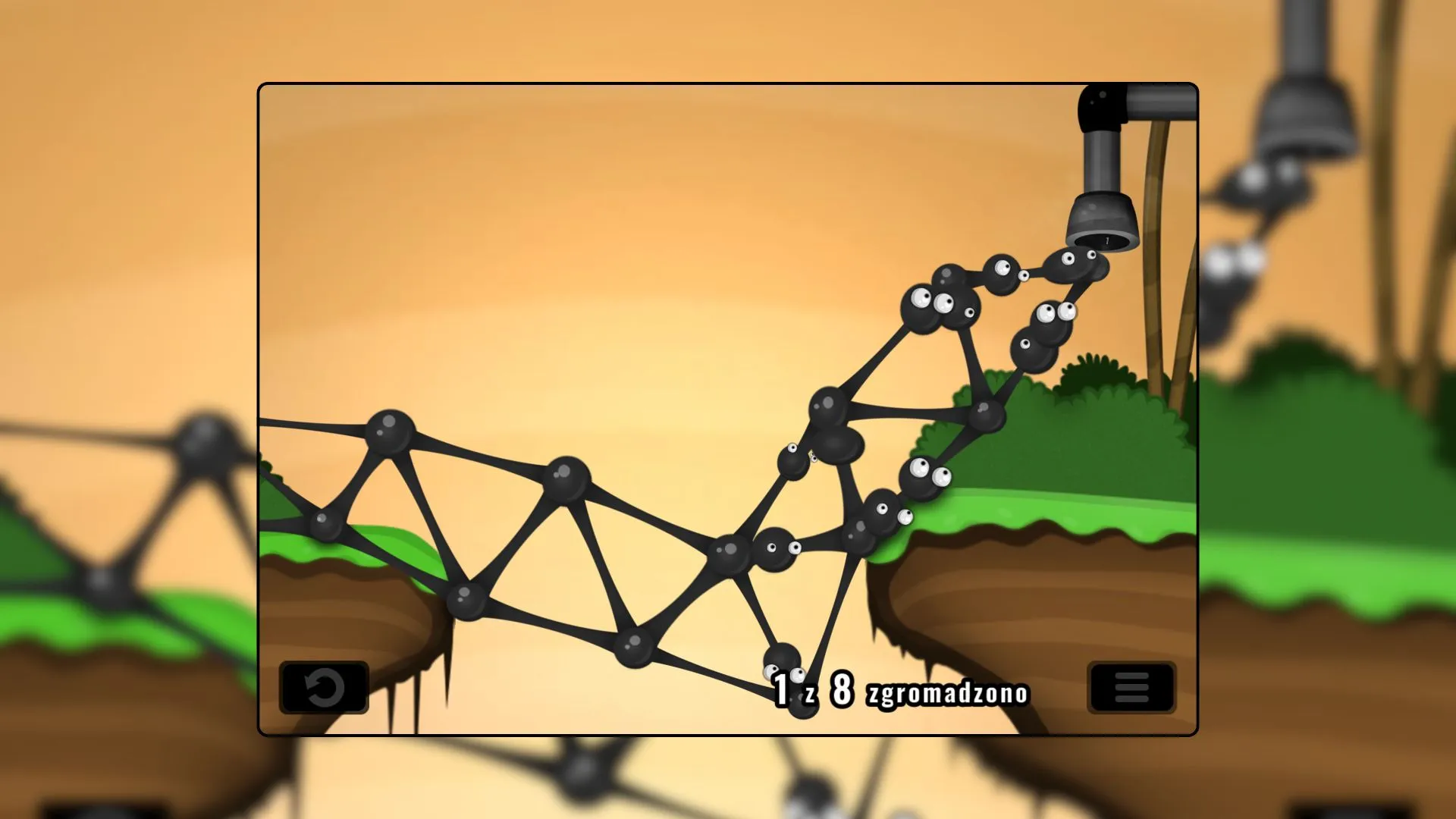 World of Goo - krzywy most