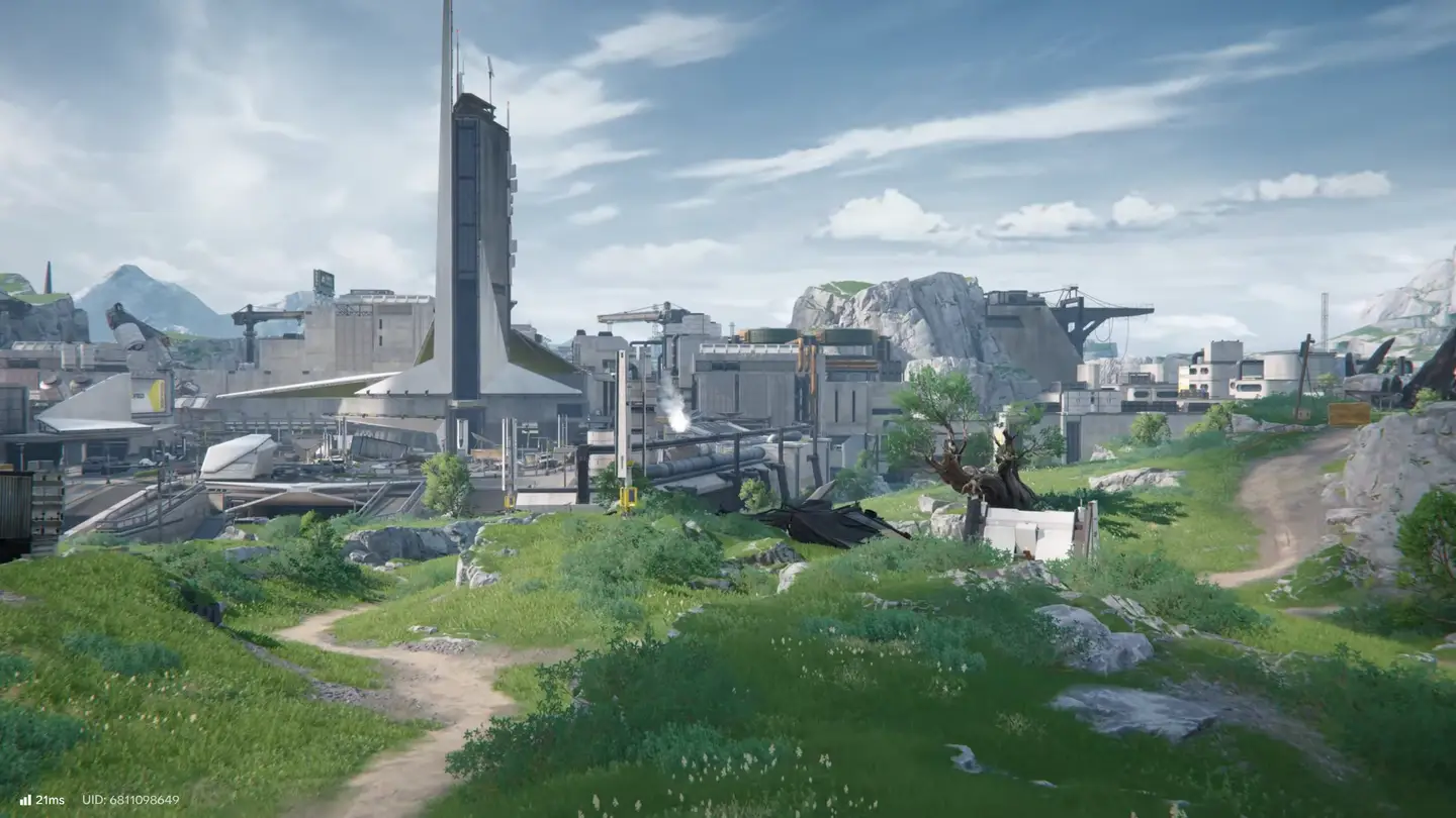 Zrzut erkanu z gry Arknights: Endfield. Widok na dolinę Valley-IV.