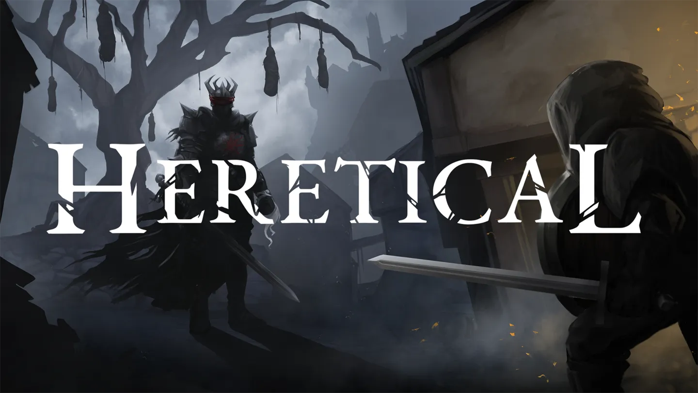 Na grafice widać mroczny kadr fantasy: w centrum stoi zakuty w czarną zbroję wojownik w koronie/diademie, a po prawej stronie sylwetka w kapturze trzyma miecz i zdaje się mierzyć z przeciwnikiem.