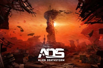 Alien Deathstorm – zniszczona kolonia na obcej planecie z centralną wieżą