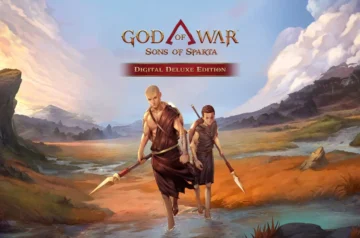 Okładka God of War Sons of Sparta z młodym Kratosem i Deimosem