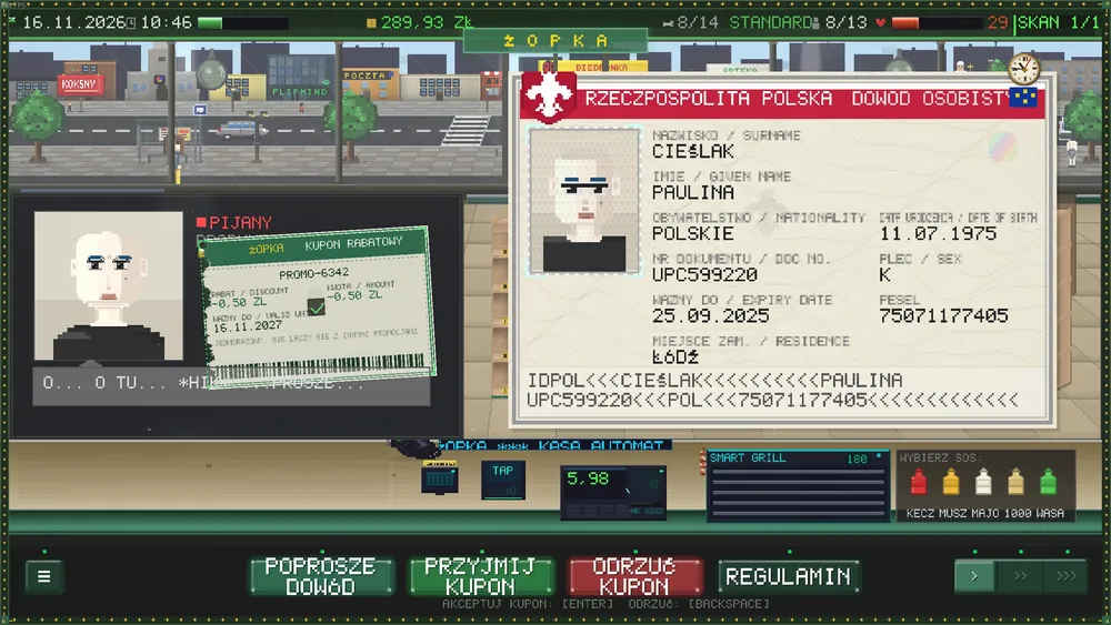 Sprawdzanie dokumentów podczas gry