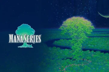 Oficjalna grafika z logo „MANA SERIES” umieszczonym po lewej stronie na ciemnoniebieskim tle. Po prawej stronie widać klasyczną, malarską ilustrację przedstawiającą gigantyczne, rozświetlone drzewo Mana wznoszące się nad zielonym lasem i zakolem rzeki, pod gwieździstym niebem z widocznym fragmentem księżyca.