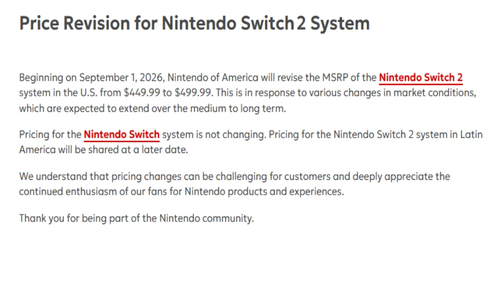 Nintendo podnosi ceny konsol