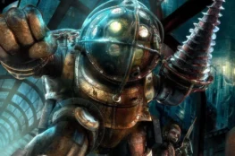 Screen z gry BioShock z Big Daddy