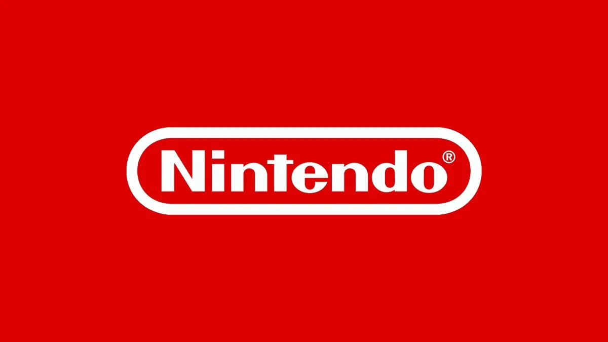 Logo Nintendo na czerwonym tle. Prfezesem firmy jest Shuntaro