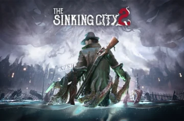 Mroczny i pełen napięcia kadr z horroru „The Sinking City 2”, utrzymany w klimacie inspirowanym twórczością H.P. Lovecrafta. Przedstawia zalaną, opuszczoną ulicę zrujnowanego miasta nocą, z charakterystyczną, starą architekturą. W głębi ponurej, mglistej scenerii, rozświetlanej jedynie pojedynczymi, złowrogimi źródłami światła, majaczy niepokojąca sylwetka, co podkreśla gęstą atmosferę grozy i tajemnicy.