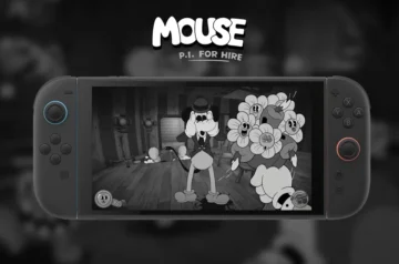 Grafika Mouse: P.I. For Hire z Nintendo Switch 2, logiem i screenem z gry.