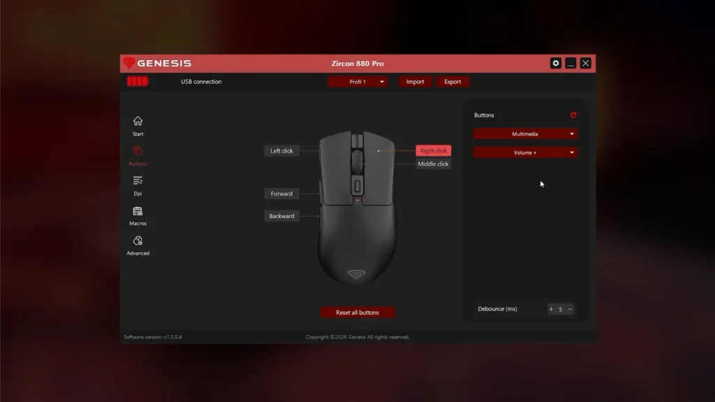 Oprogramowanie dla myszy Zircon 880 Pro