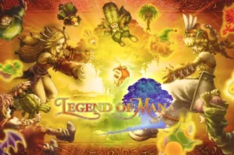 Okładka gry Legend of Mana z postaciami i logiem.