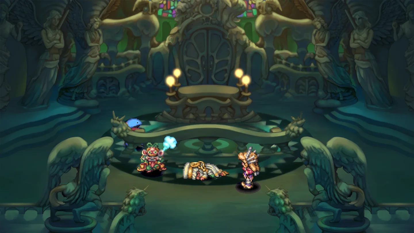 Screen z gry Legend of Mana - Moment, gdzie "zakonnica" straciła przytomność