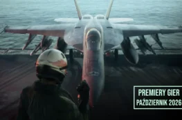 Grafika z gry Ace Combat 8 z podpisem premiery gier październik 2026